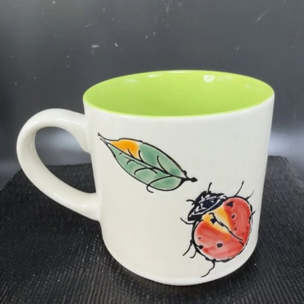 Spectrum Designz Ceramic Stoneware Ladybug Coffee Mug Cup Set Mugs Cups‎ Green